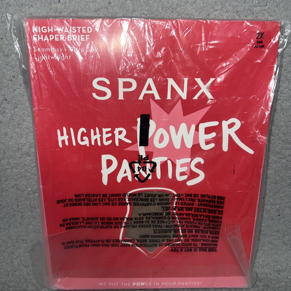 NWT Spanx Higher Power Panties Women's Sz 2X Brown High Waisted Shapewear Brief